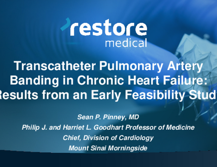 Transcatheter Pulmonary Artery Banding in Chronic Heart Failure: Results From an Early Feasibility Study