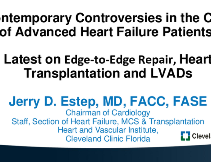 Latest on Mitra/Tx/LVAD