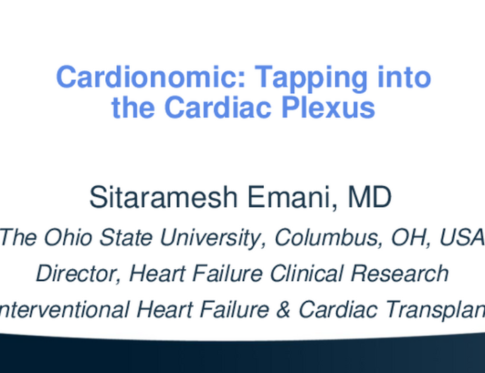 Cardionomics: Tapping Into the Cardiac Plexus