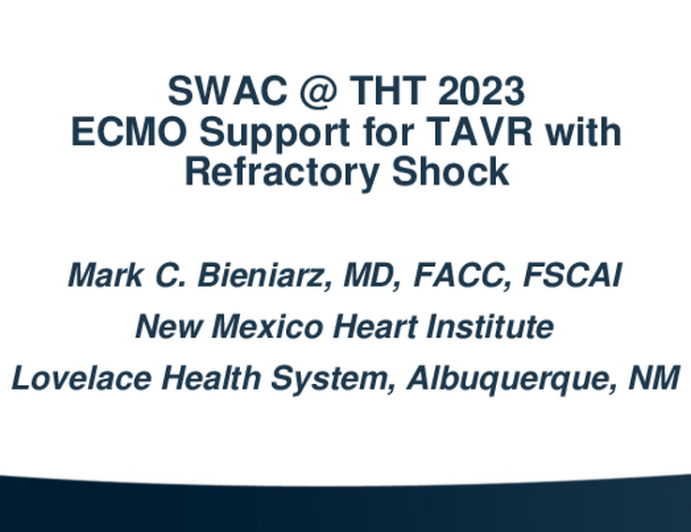 Cardiogenic Shock: ECMO Supported TAVR