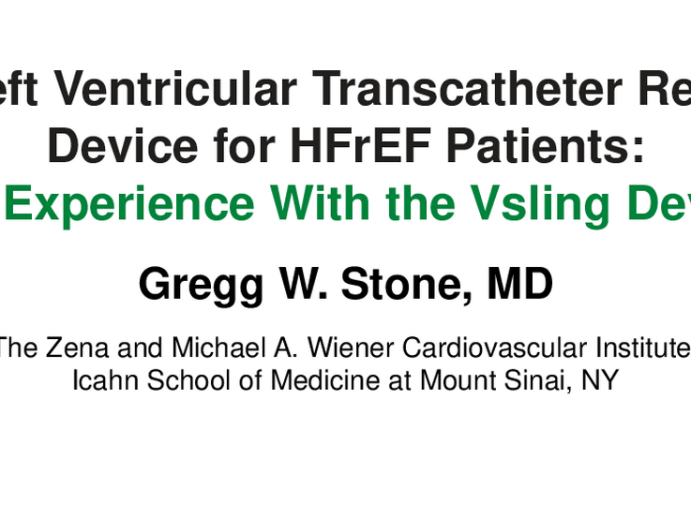 A Left Ventricular Transcatheter Repair Device for HFrEF Patients: FIH Experience With the Vsling Device