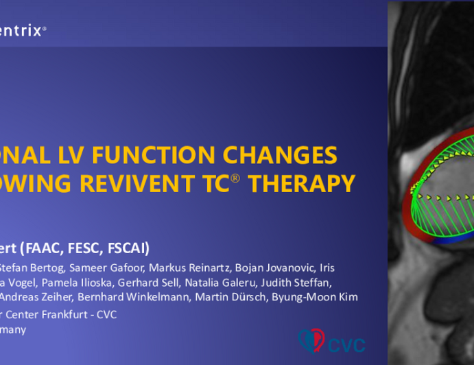 Regional LV Function Changes Following Revivent TC® Therapy