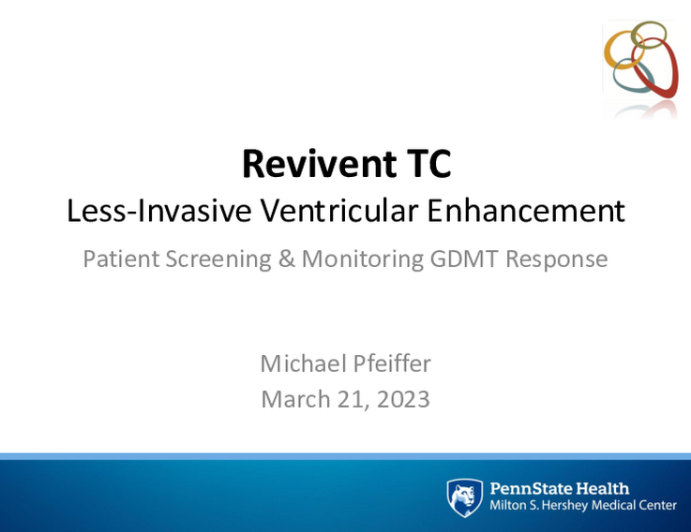 Revivent TC® Patient Screening and Monitoring GDMT Response