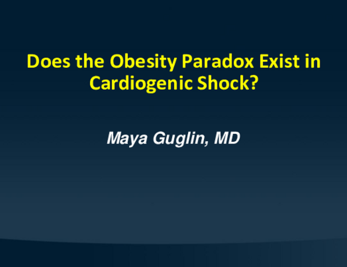 Does Obesity Paradox Exist in Cardiogenic Shock?