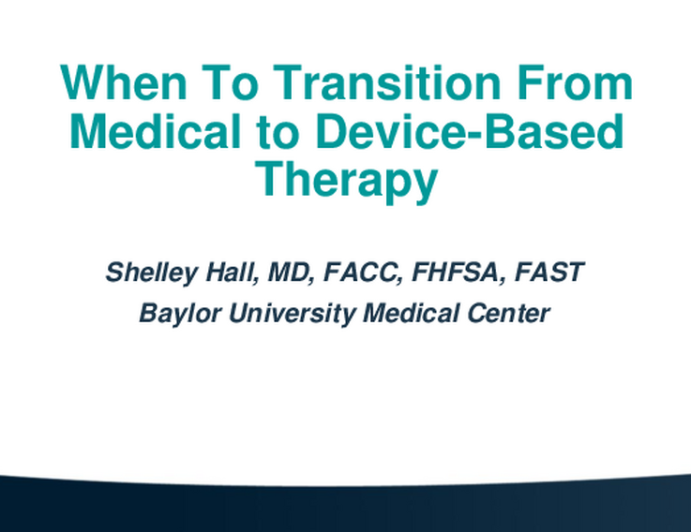 When To Transition From Medical to Device-Based Therapy