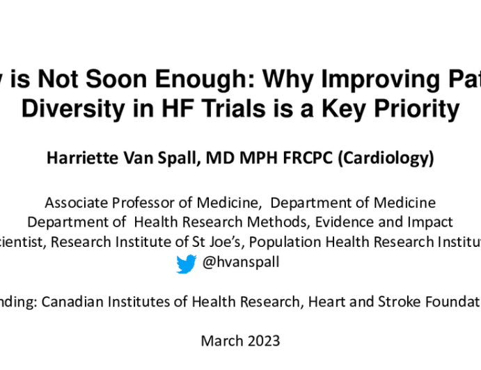 Now is Not Soon Enough: Why Improving Patient Diversity in HF Trials is a Key Priority