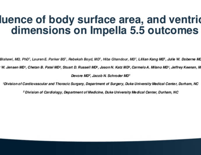 Influence of Body Surface Area, and Ventricular Dimensions on Impella 5.5 Outcomes