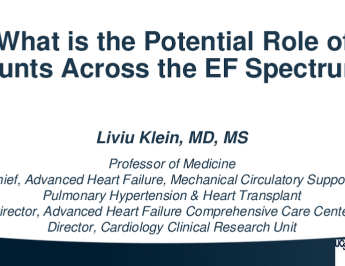What Is the Potential Role of Shunts Across the Spectrum of LV EFs?