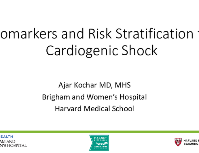 Biomarkers and Risk Stratification for Cardiogenic Shock