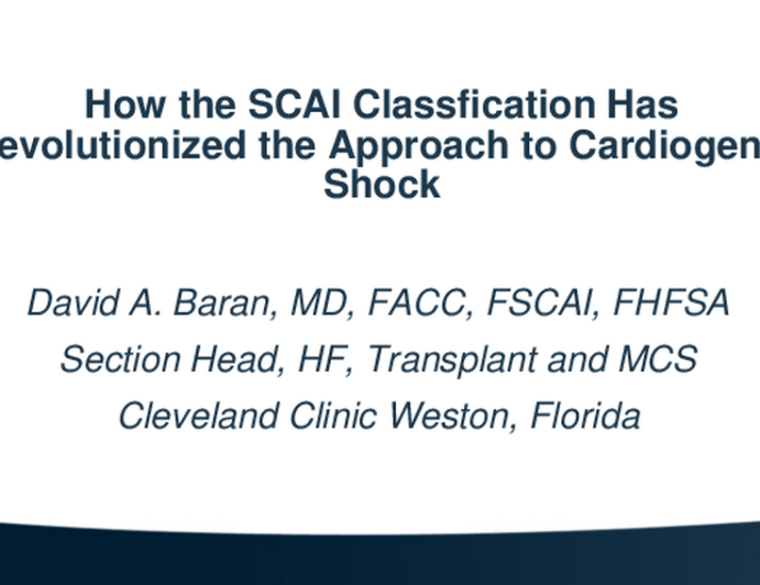 How SCAI Classification Has Revolutionized Approach to Cardiogenic Shock