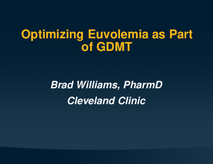 Optimizing Euvolemia as Part of GDMT