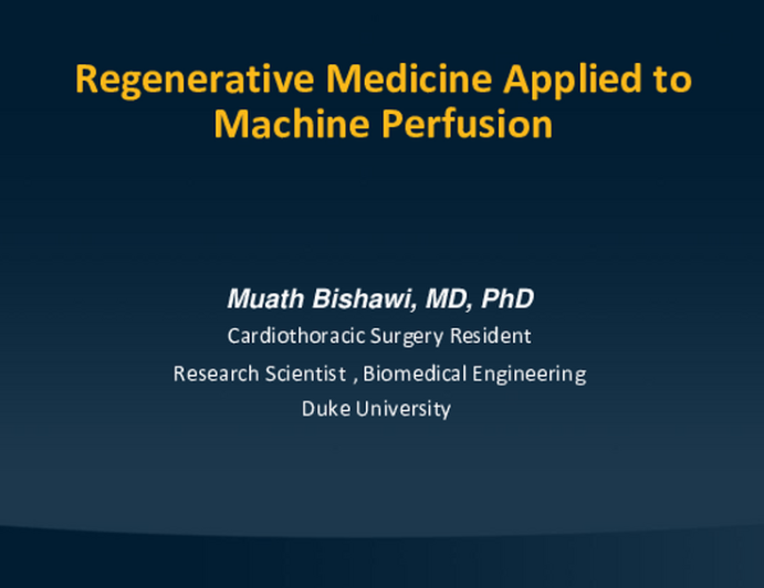 Regenerative Medicine Applied to Machine Perfusion
