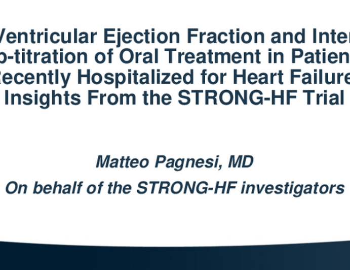 Left Ventricular Ejection Fraction and Intensive Up-Titration of Oral Treatment in Patients Recently Hospitalized for Heart Failure: Insights From the STRONG-HF Trial