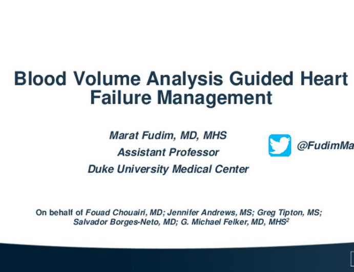 Blood Volume Analysis Guided Heart Failure Management: A Pilot Randomized Controlled Trial