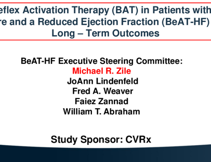 Baroreflex Activation Therapy (BAT) in Patients With Heart Failure and a Reduced Ejection Fraction (BeAT-HF): Long-Term Outcomes