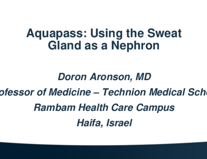 Aquapass: Using the Sweat Gland as a Nephron