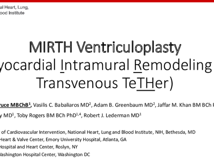 MIRTH: Myocardial Intramural Remodeling by Transvenous Tether