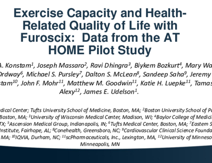 Exercise Capacity and Health-Related Quality of Life With Furoscix:  Data From the AT HOME Pilot Study