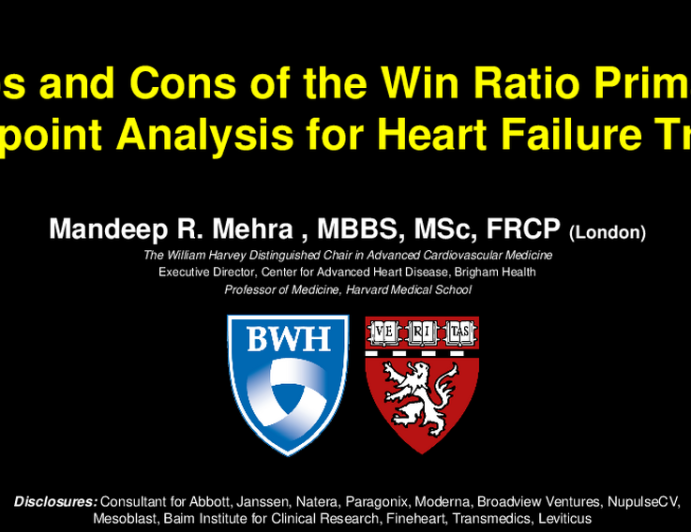 What Are the Pros and Cons of the Win Ratio as the Primary Endpoint for Pivotal Heart Failure Trial