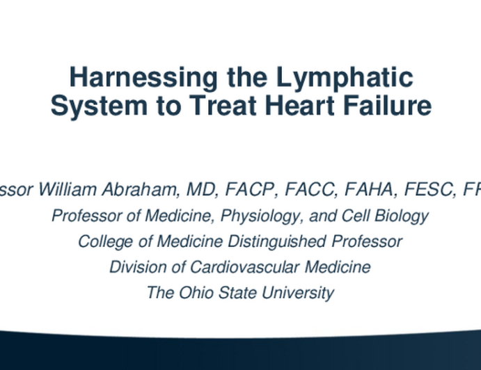 Harnessing the Lymphatic System the Treat Heart Failure