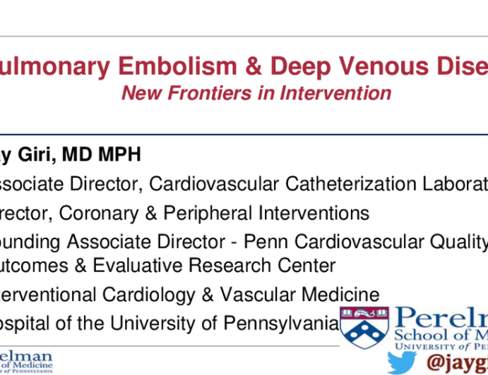 Pulmonary Embolism and Venous Disease: The Hottest Frontier of Endovascular Intervention