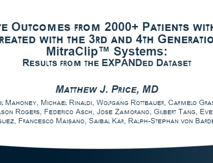Contemporary, Core-Lab Assessed, Acute Clinical Outcomes from 2000+ Patients with Mitral Regurgitation Treated with the 3rd and 4th Generation MitraClip™ Systems: Results from the EXPANDed Post Approval Studies