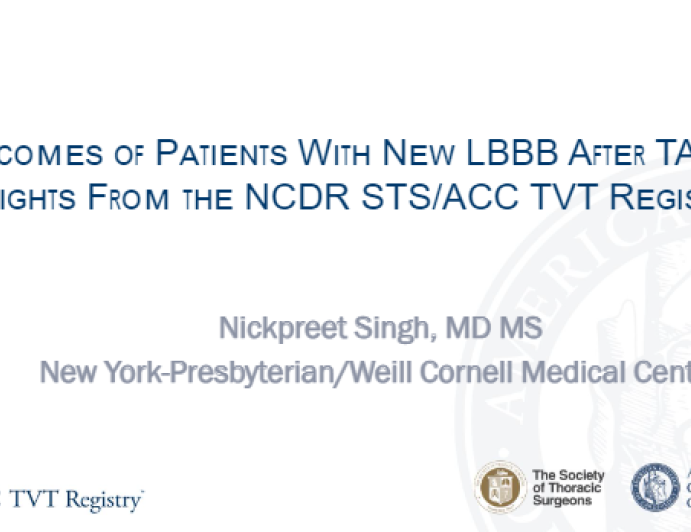 Outcomes of Patients With New Left Bundle Branch Block Following Transcatheter Aortic Valve Replacement: Insights From the NCDR STS/ACC TVT Registry