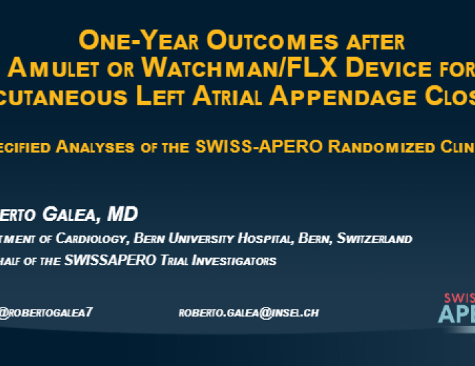 One-Year Outcomes after Amulet or Watchman/FLX Device for Percutaneous Left Atrial Appendage Closure: a Pre-Specified Analysis of the SWISS-APERO Randomized Clinical Trial