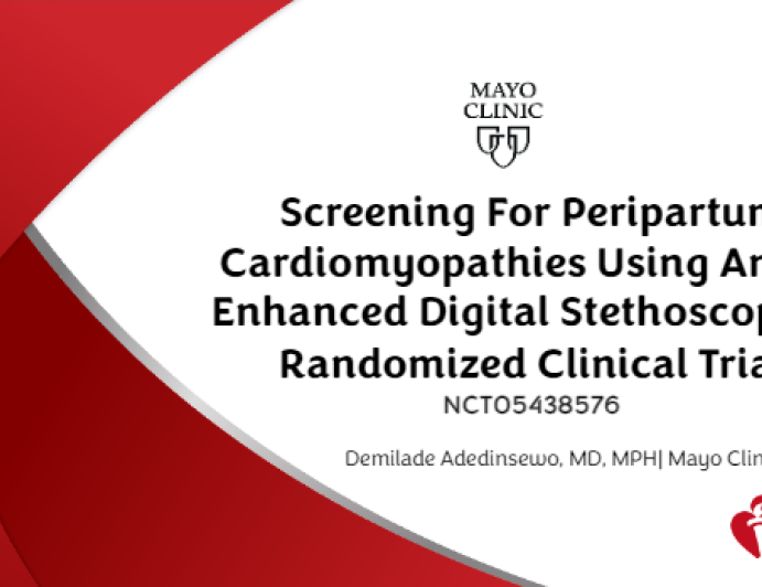 Screening For Peripartum Cardiomyopathies Using An AI-Enhanced Digital Stethoscope: A Randomized Clinical Trial