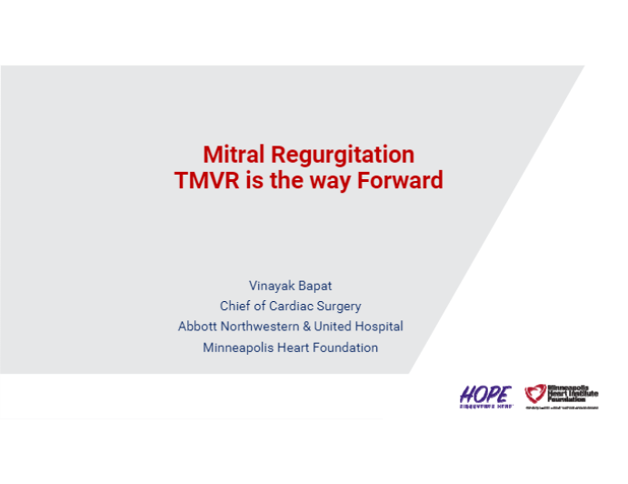 Mitral Regurgitation TMVR is the way Forward