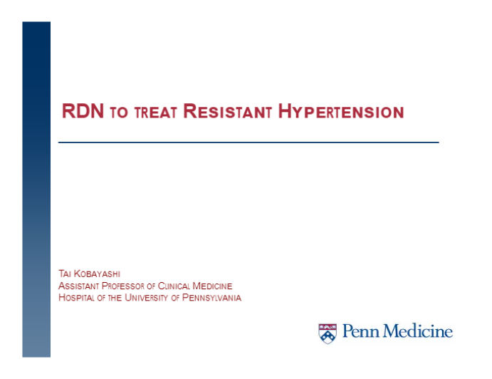 RDN to treat Resistant Hypertension