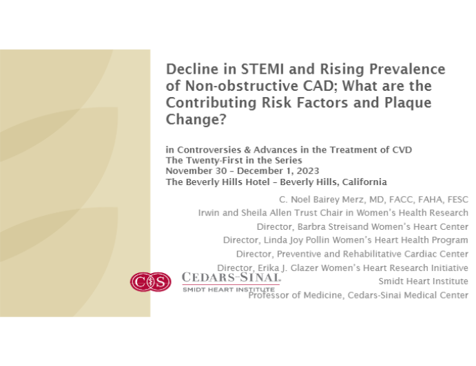 Decline in STEMI and Rising Prevalence of Non-obstructive CAD; What are the Contributing Risk Factors and Plaque Change?