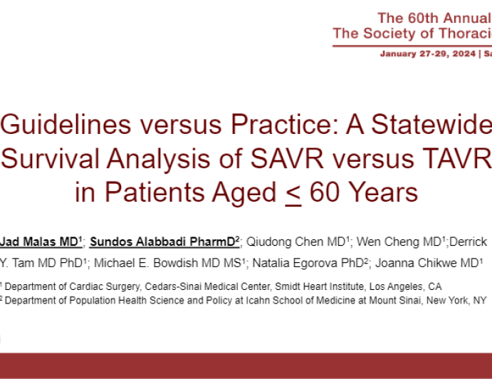 Guidelines versus Practice: A Statewide Survival Analysis of SAVR versus TAVR in Patients Aged < 60 Years