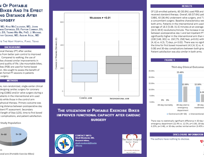 UTILIZATION OF PORTABLE EXERCISE BIKES AND ITS EFFECT ON WALKING DISTANCE AFTER CARDIAC SURGERY