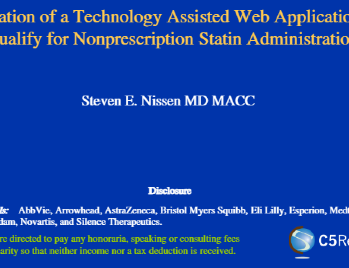 Evaluation of a Technology Assisted Web Application to Qualify for Nonprescription Statin Administration