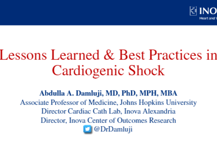 Lessons Learned & Best Practices in Cardiogenic Shock