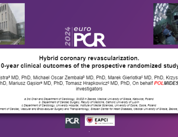 Hybrid coronary revascularisation–10-year clinical outcomes of the prospective randomised study.