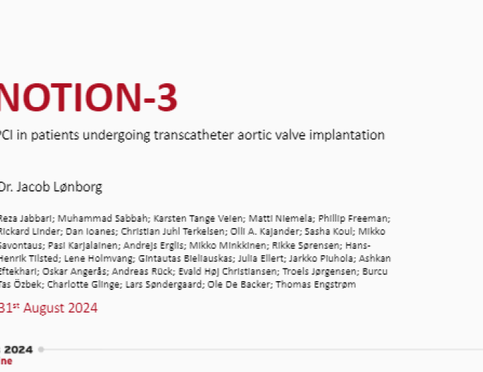 NOTION-3: PCI in patients undergoing transcatheter aortic valve implantation