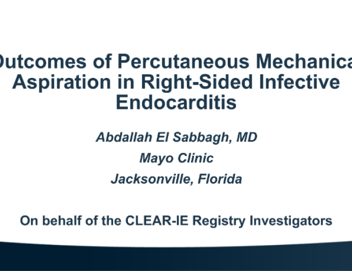 Outcomes of Percutaneous Mechanical Aspiration in Right-Sided Infective Endocarditis: The CLEAR IE Multicenter Registry