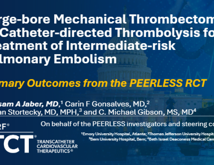 Large-bore Mechanical Thrombectomy vs Catheter-directed Thrombolysis for Treatment of Intermediate-Risk Pulmonary Embolism: Primary Outcomes From the PEERLESS Randomized Controlled Trial