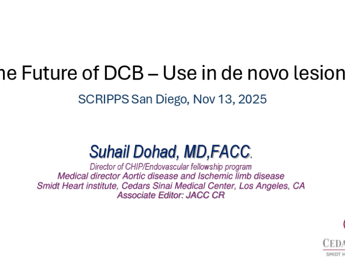 The Future of Drug Coated Balloons: Moving on to De Novo Disease?