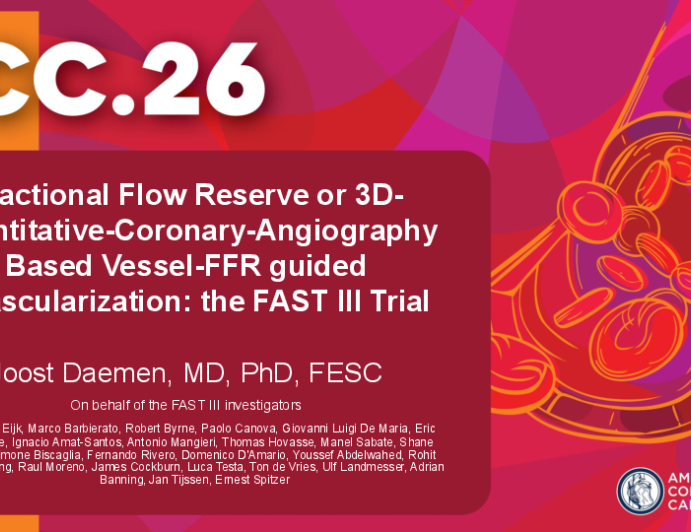 Fractional Flow Reserve or 3D-Quantitative-Coronary-Angiography Based Vessel-FFR guided revascularization: the FAST III Trial
