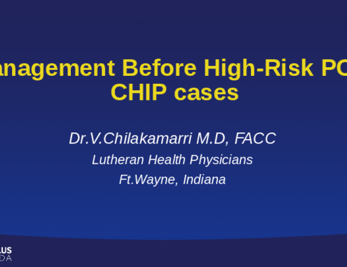 Management in the ICU BEFORE high-risk PCI and/or shock