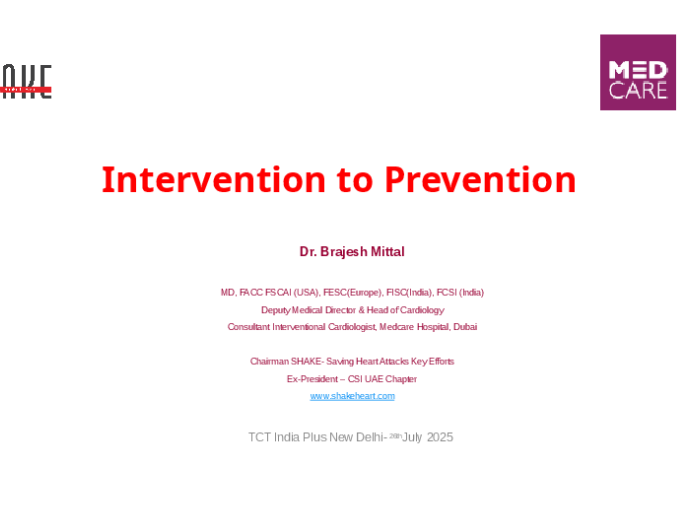 Intervention to Prevention