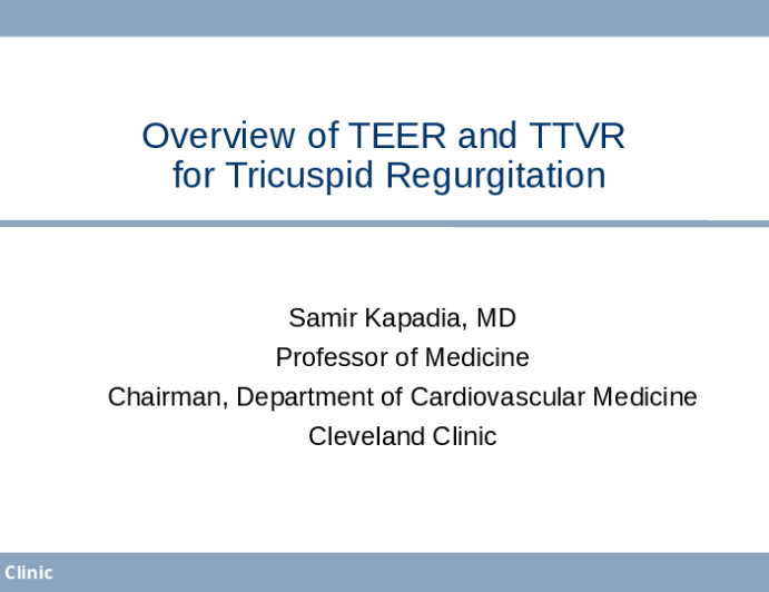 Overview of TEER and TTVR for Tricuspid Regurgitation