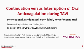 Continuation versus Interruption of Oral Anticoagulation during TAVI