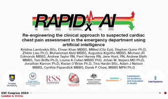 RAPIDxAI: Re-engineering the clinical approach to suspected cardiac chest pain assessment in the emergency department using artificial intelligence