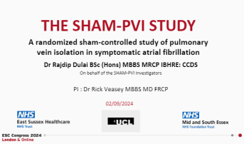 The SHAM-PVI Study: A randomized sham-controlled study of pulmonary vein isolation in symptomatic atrial fibrillation