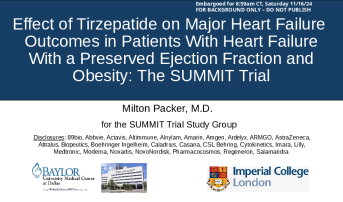 Effect of Tirzepatide on Major Heart Failure  Outcomes in Patients With Heart Failure With a Preserved Ejection Fraction and Obesity: The SUMMIT Trial