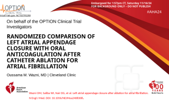 Randomized Comparison of Left Atrial Appendage Closure with Oral Anticoagulation after Catheter Ablation for Atrial Fibrillation